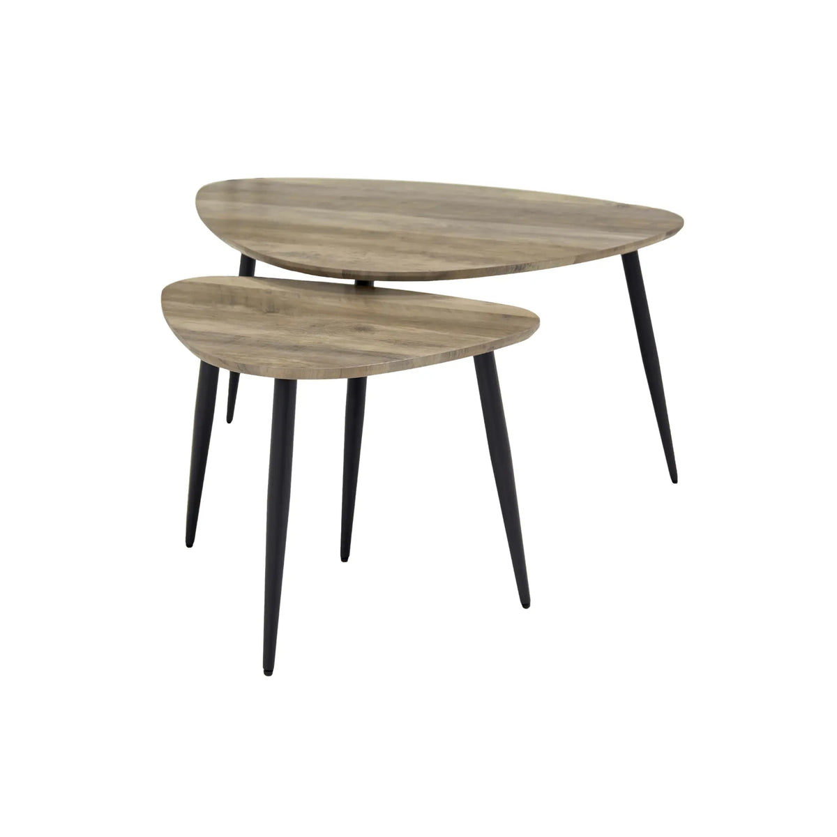 Holmen Smokey (M) Soffbord 2-pack 60x40/90x60 cm, Grå, Svart