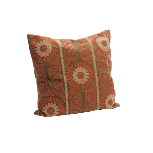 Madam Stoltz Suzani Kuddfodral Broderat 2-Pack 50x50 cm, Dusty Rose/Orange