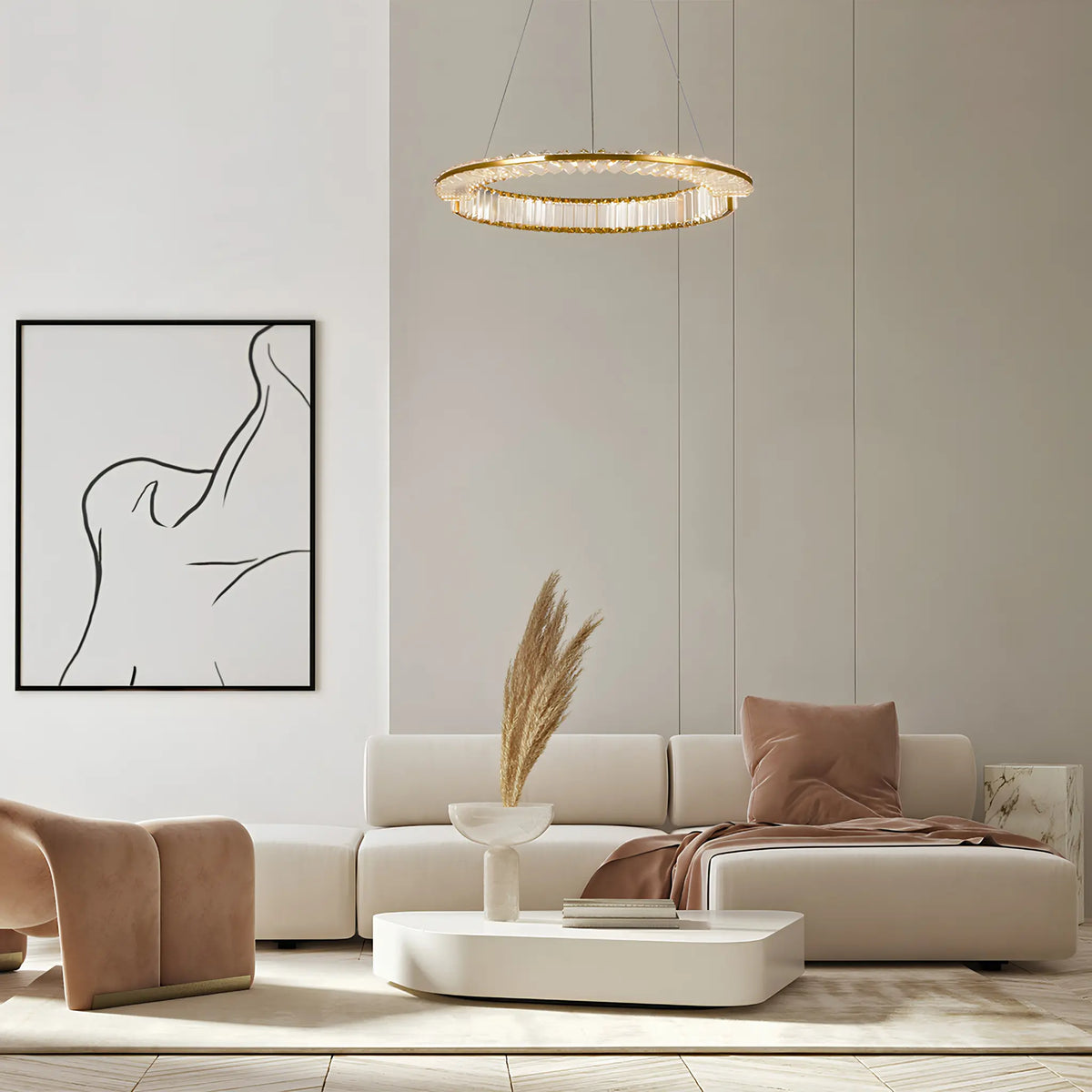 Maytoni Krone Pendellampa Ø62 cm, Mässing