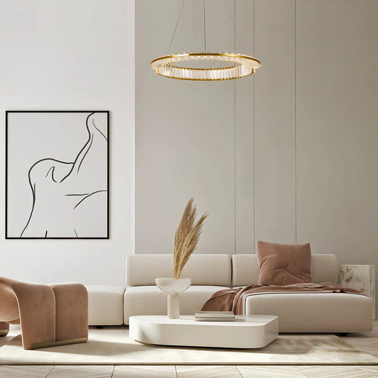 Maytoni Krone Pendellampa Ø62 cm, Mässing