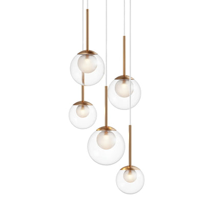 Maytoni Basic form Pendellampa Ø45 cm, Guld