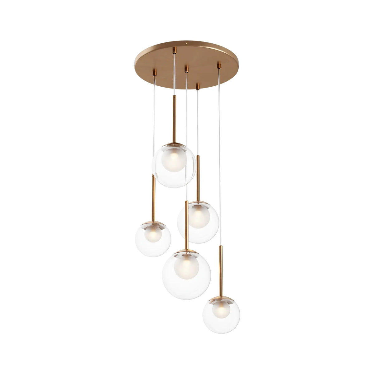 Maytoni Basic form Pendellampa Ø45 cm, Guld