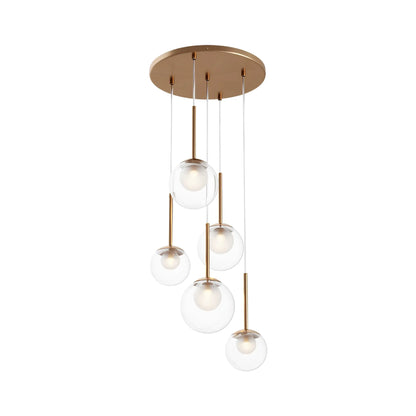 Maytoni Basic form Pendellampa Ø45 cm, Guld