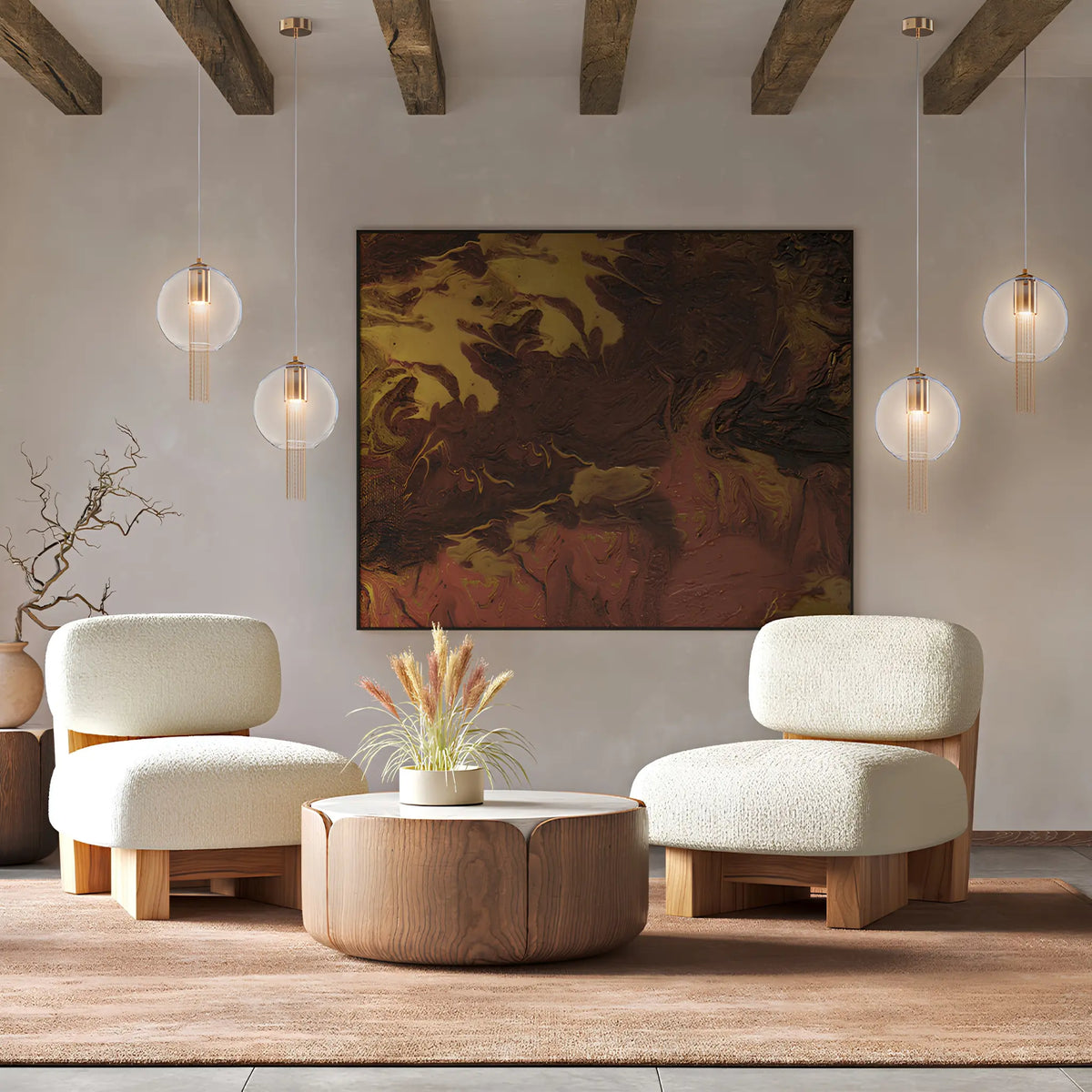 Maytoni Flusso Pendellampa Ø20 cm, Mässing