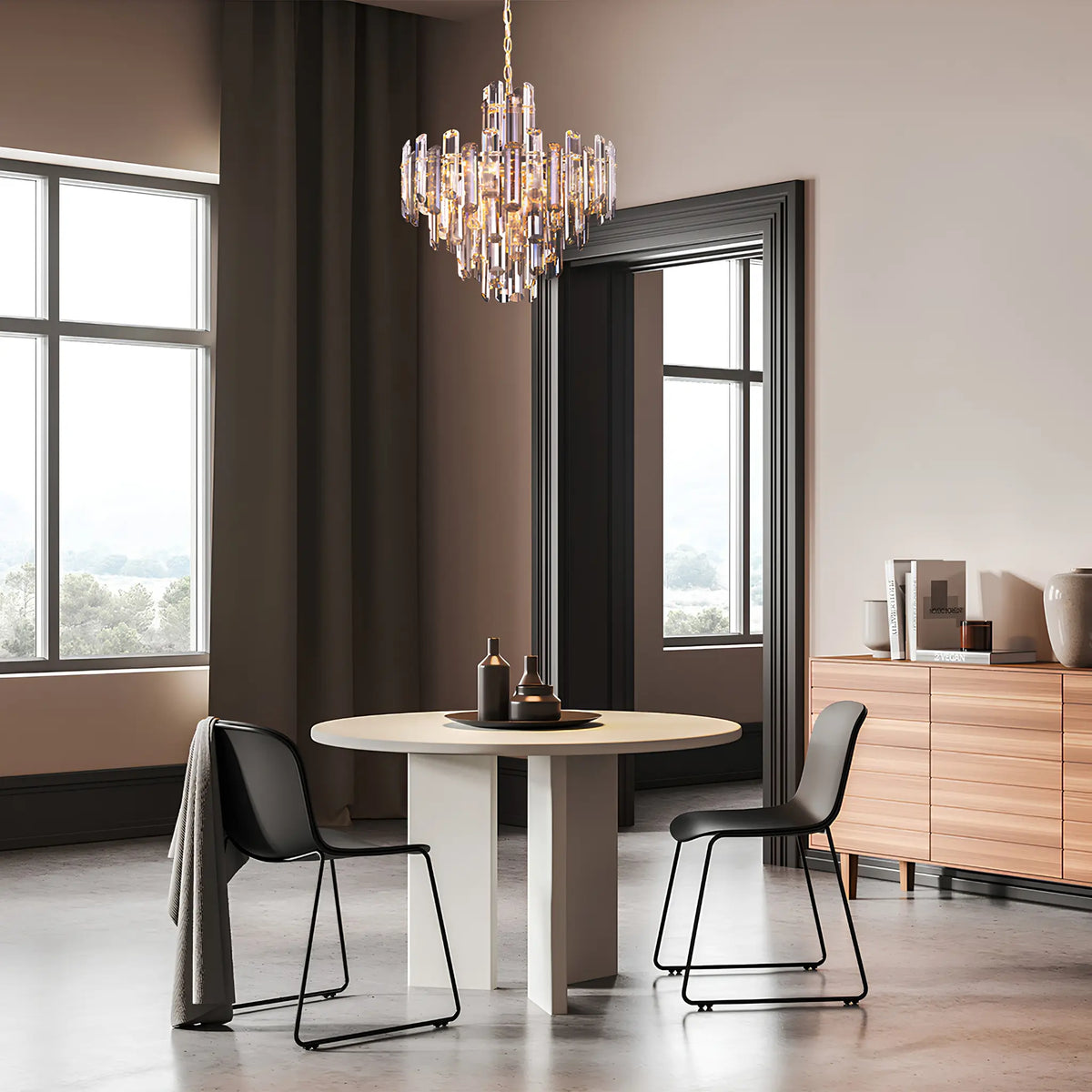 Maytoni Flare Pendellampa Ø48,8 cm, Guld