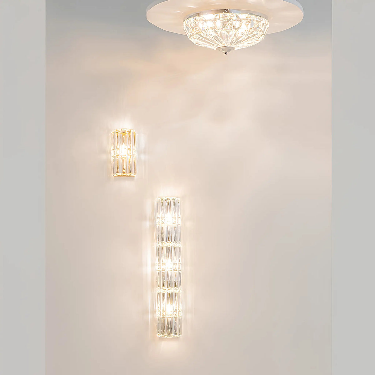 Maytoni Facet Vägglampa H25 cm, Guld
