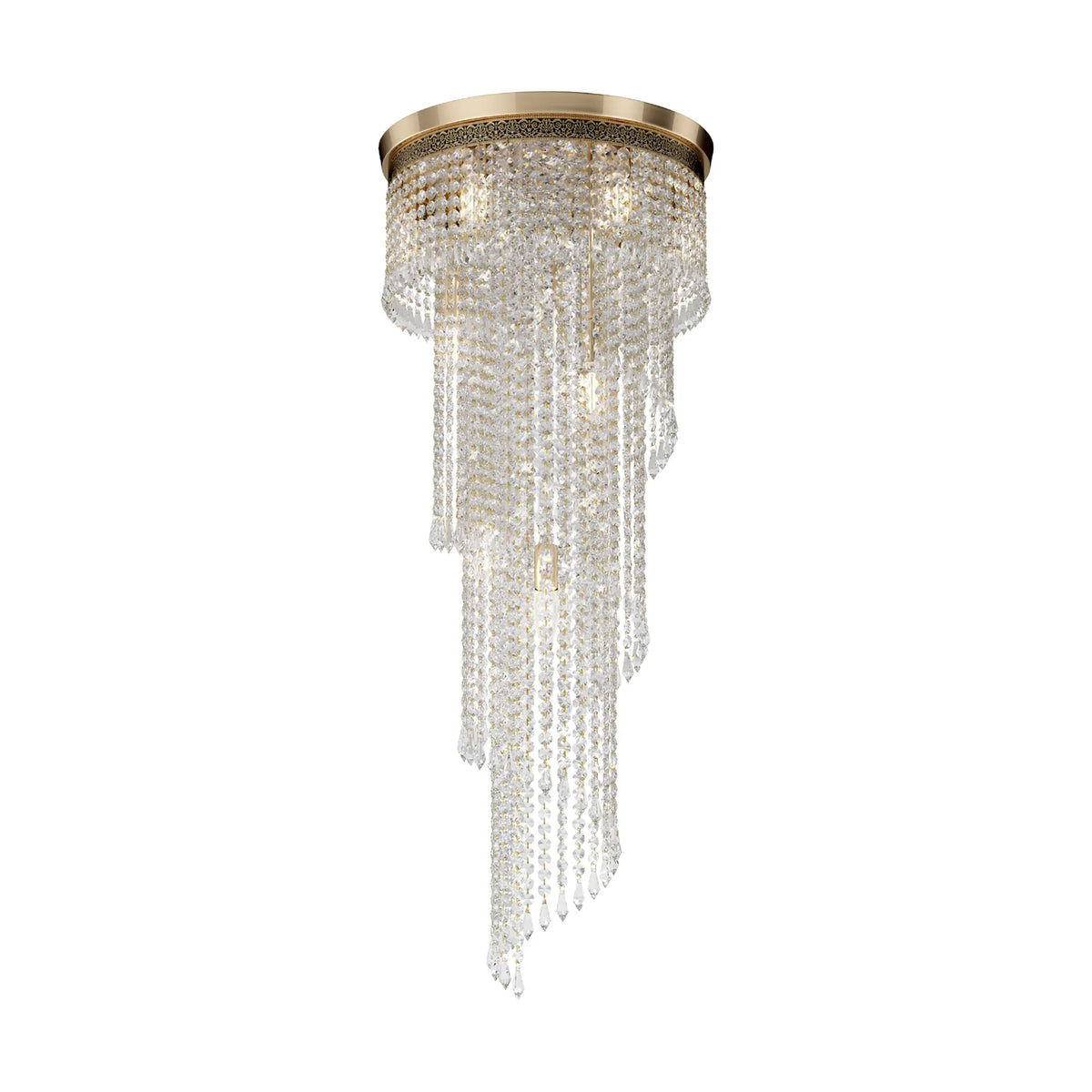 Maytoni Cascade Ljuskrona Ø42 cm, Guld