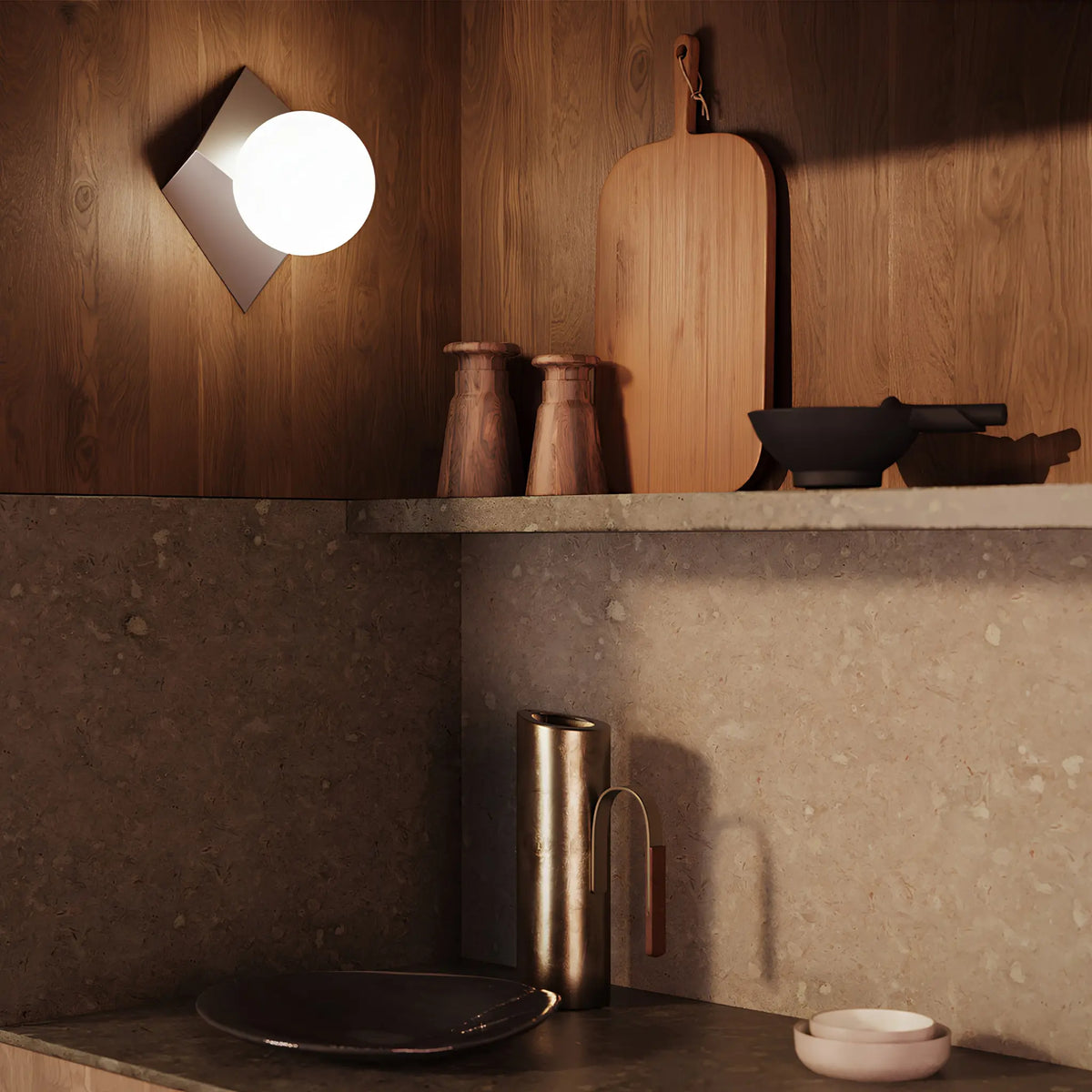 Maytoni Cubeo Vägglampa, Platina