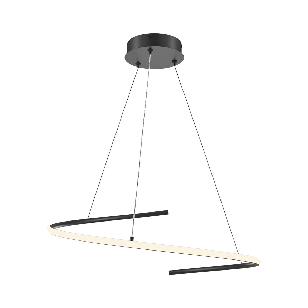 Maytoni Curve Pendellampa Ø60 cm, Svart