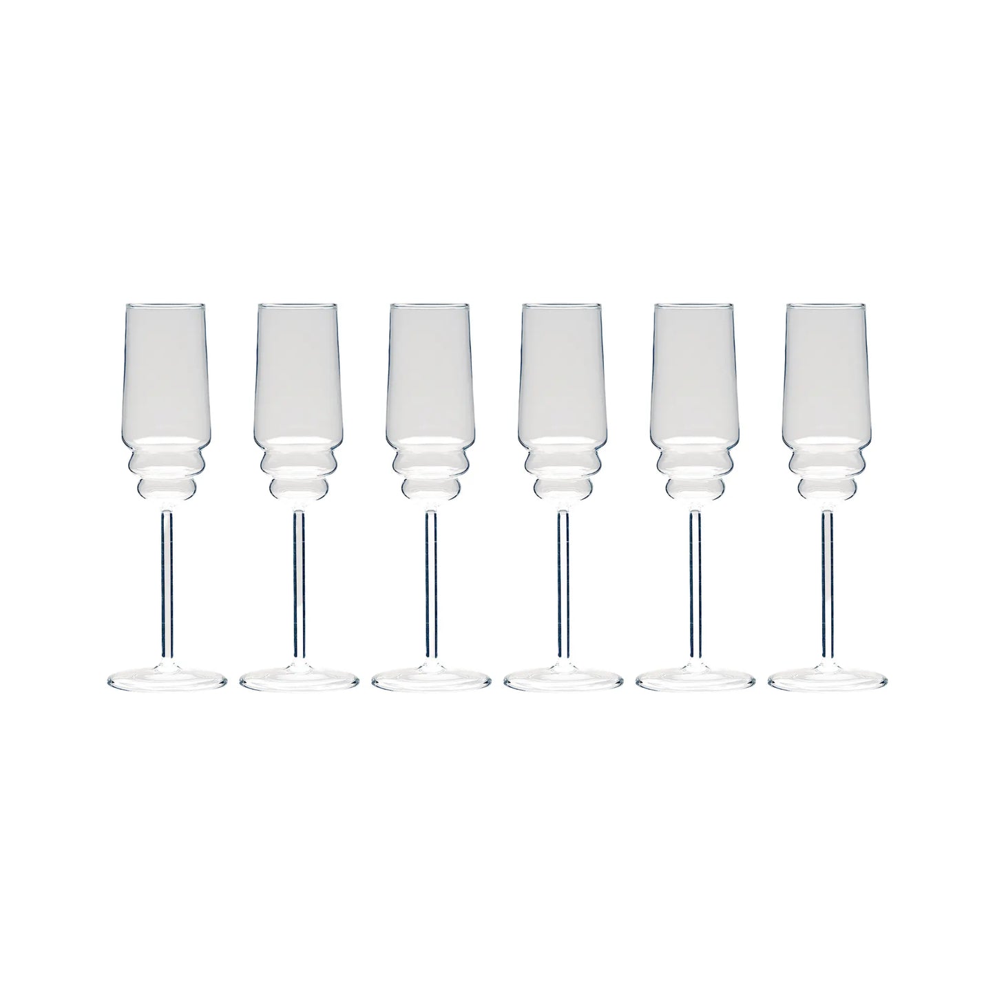 Muurla Steps champagneglas 25 cl, 6-pack, Klar