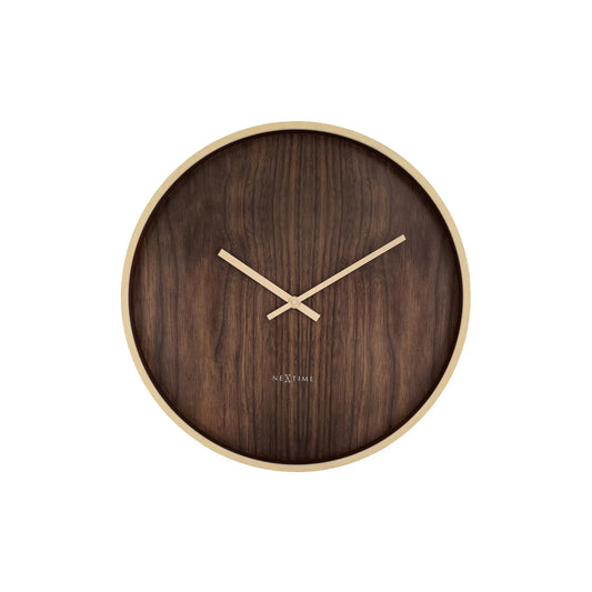 NeXtime Oslo L Väggklocka 50 cm, Brun
