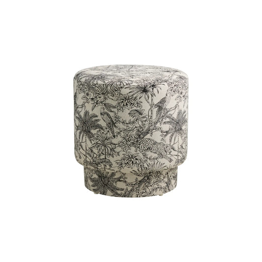 Nordal Lotora Sittpuff Ø45 cm, Svart/Vit