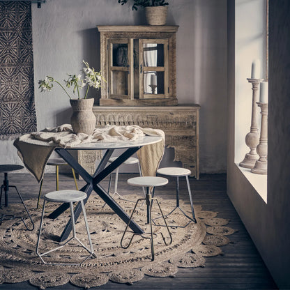 Affari of Sweden, Milan Bord, Vit/svart-Silvra Home