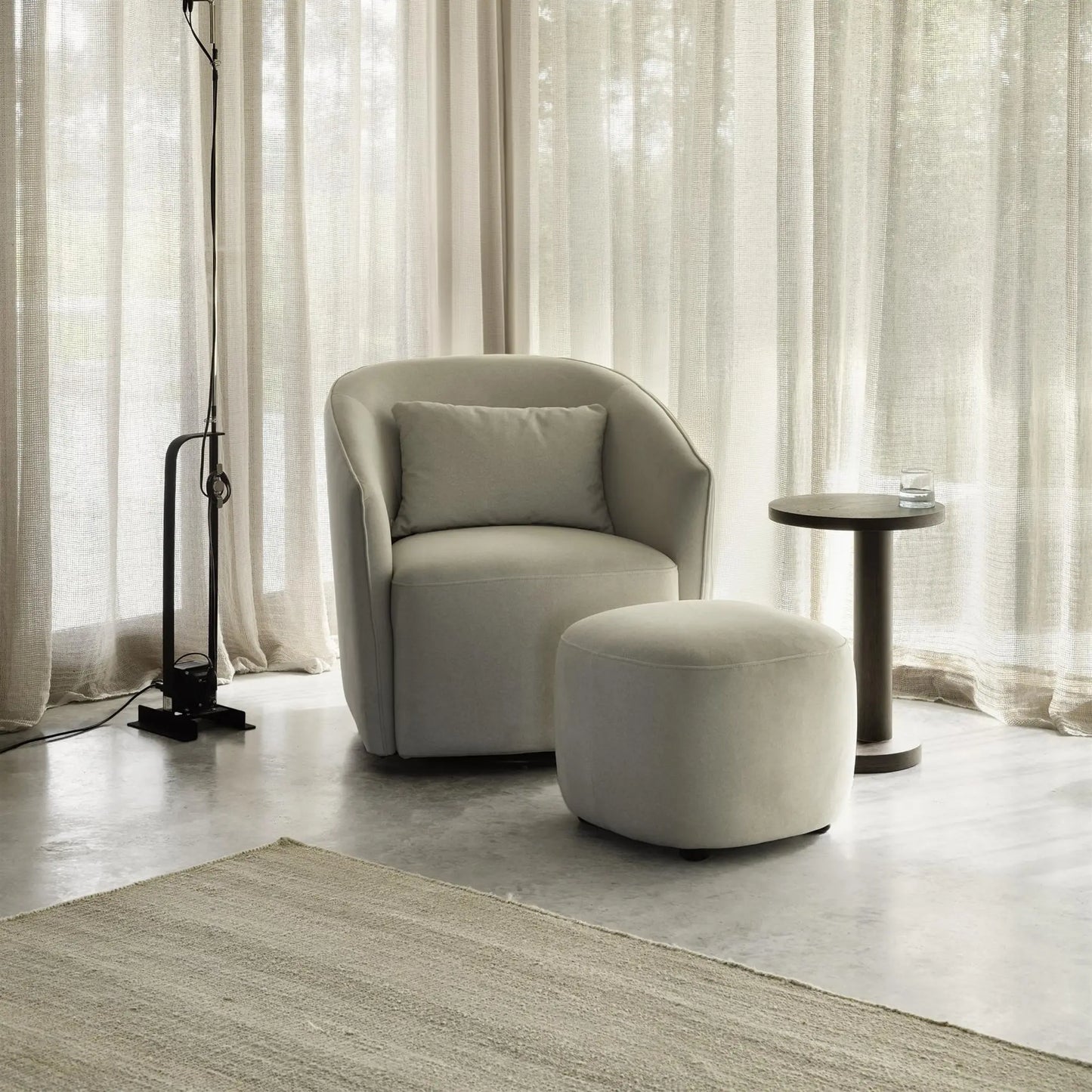 Quax Gomi Gungfåtölj med snurrfunktion, Mohair Beige