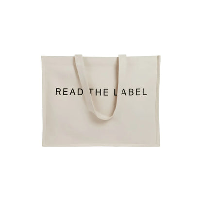 Read The Label Canvas Tote Bag, Neutral