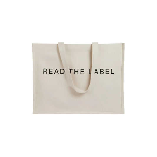 Read The Label Canvas Tote Bag, Neutral
