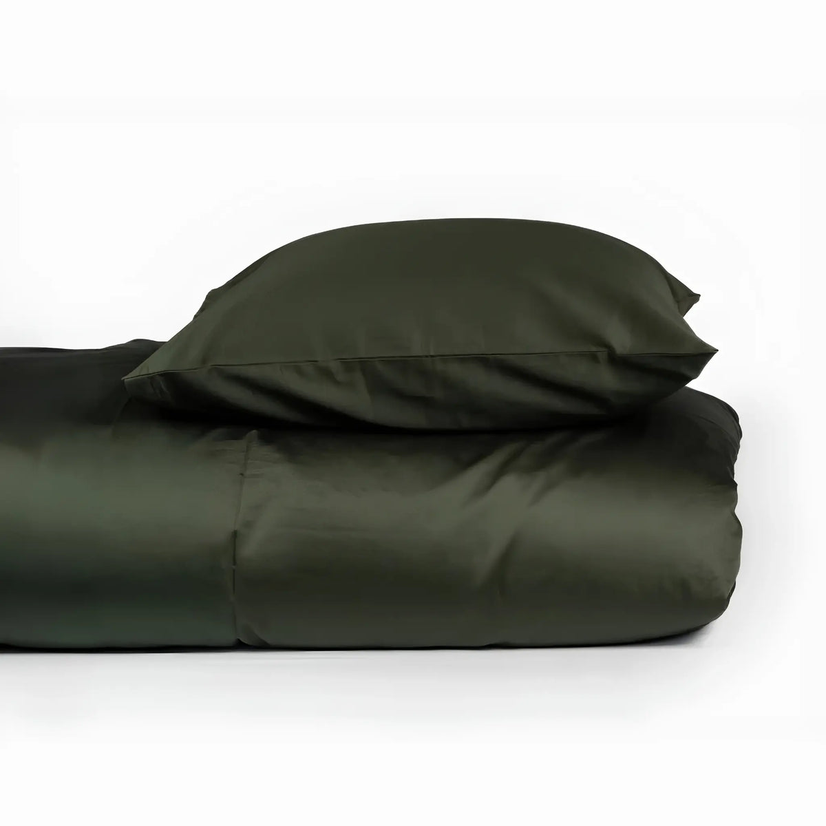 Read The Label Satin påslakan enkel, Forest Green