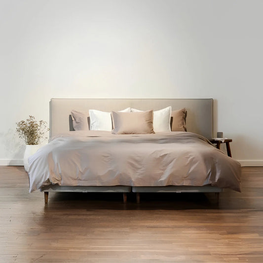 Read The Label Satin påslakan dubbel 220x220 cm, Taupe