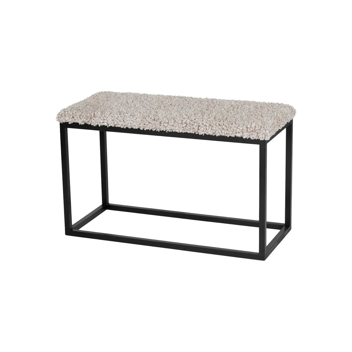 Skinnwille Palle Bänk L i Lumme 80x35x50 cm, Sand/Svart