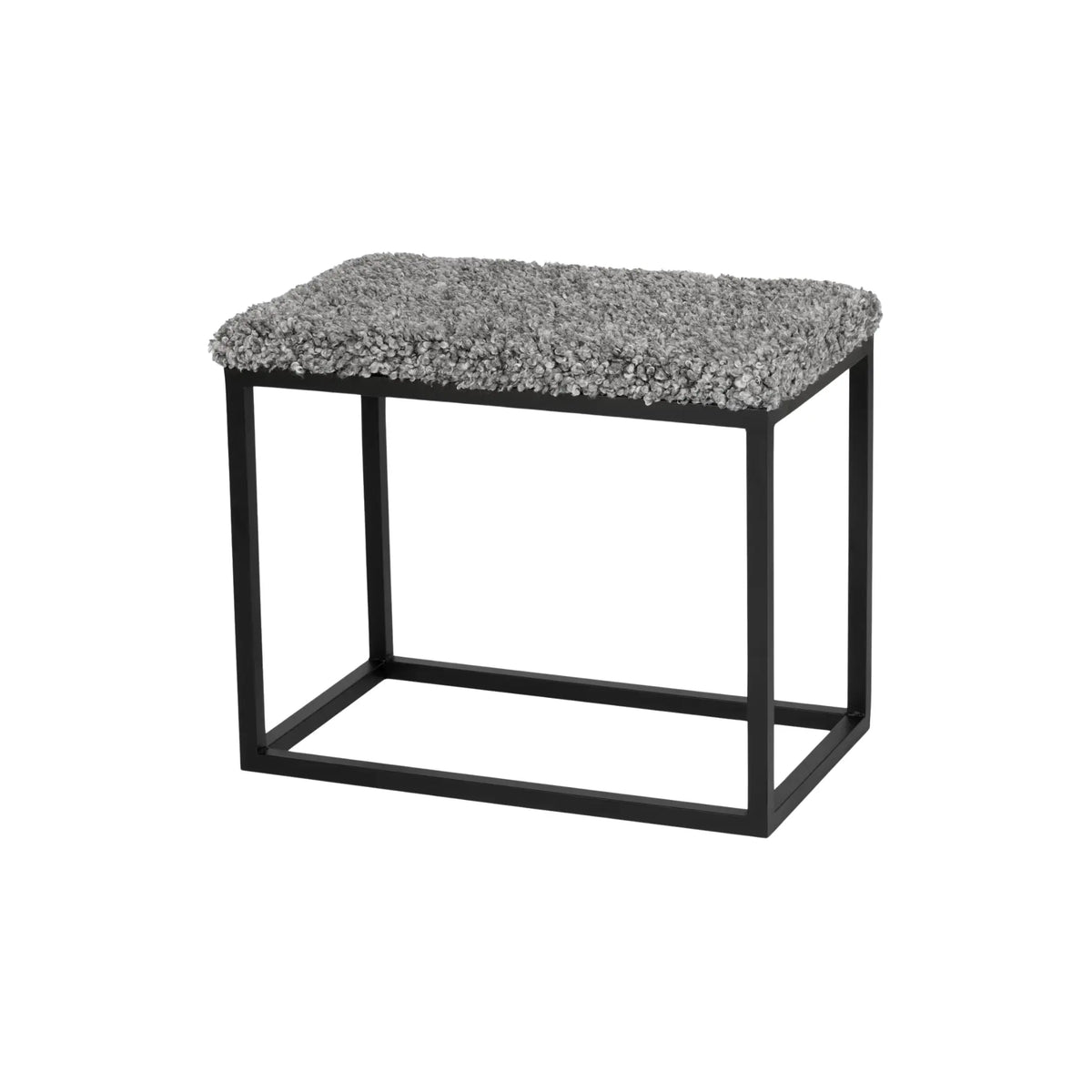 Skinnwille Palle Bänk M i Lumme 60x35x50 cm, Sten/Svart