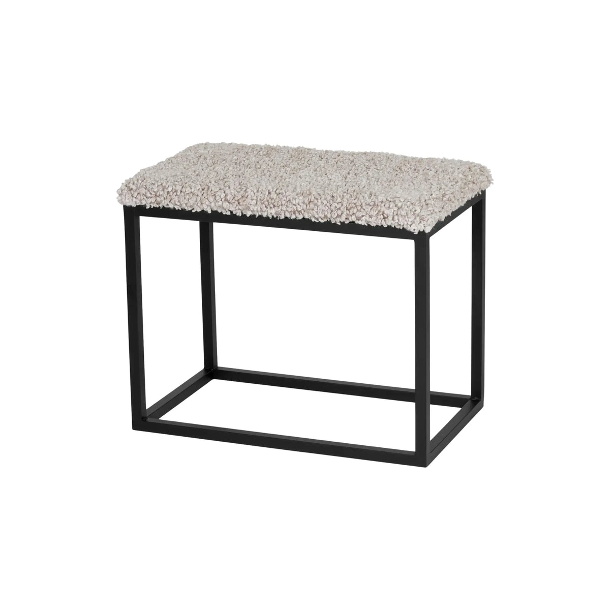 Skinnwille Palle Bänk M i Lumme 60x35x50 cm, Sand/Svart