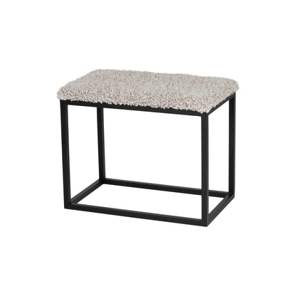 Skinnwille Palle Bänk M i Lumme 60x35x50 cm, Sand/Svart