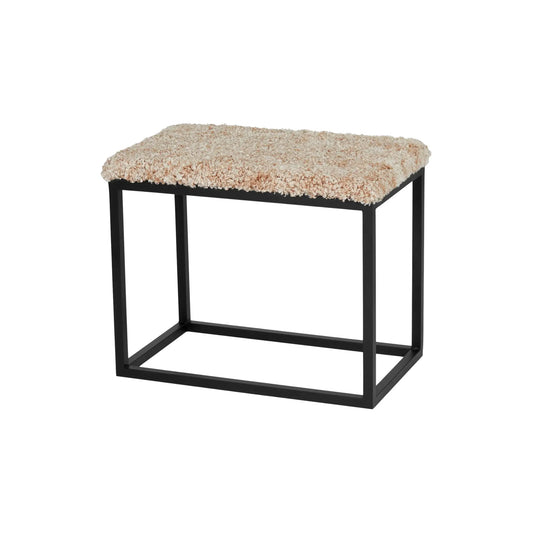 Skinnwille Palle Bänk M i Lumme 60x35x50 cm, Toffee/Svart