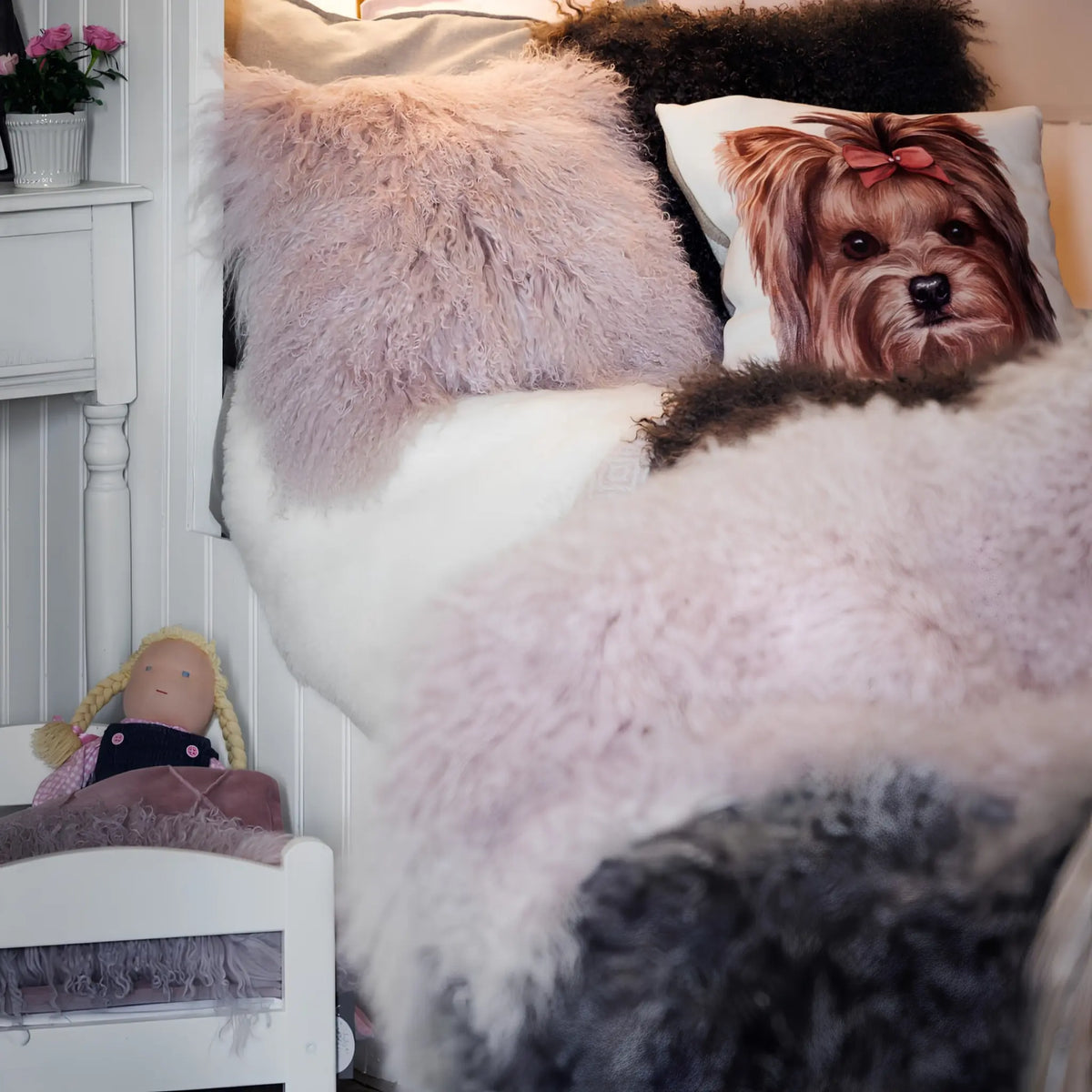 Skinnwille Shansi Fårskinn 55x95 cm, Pink