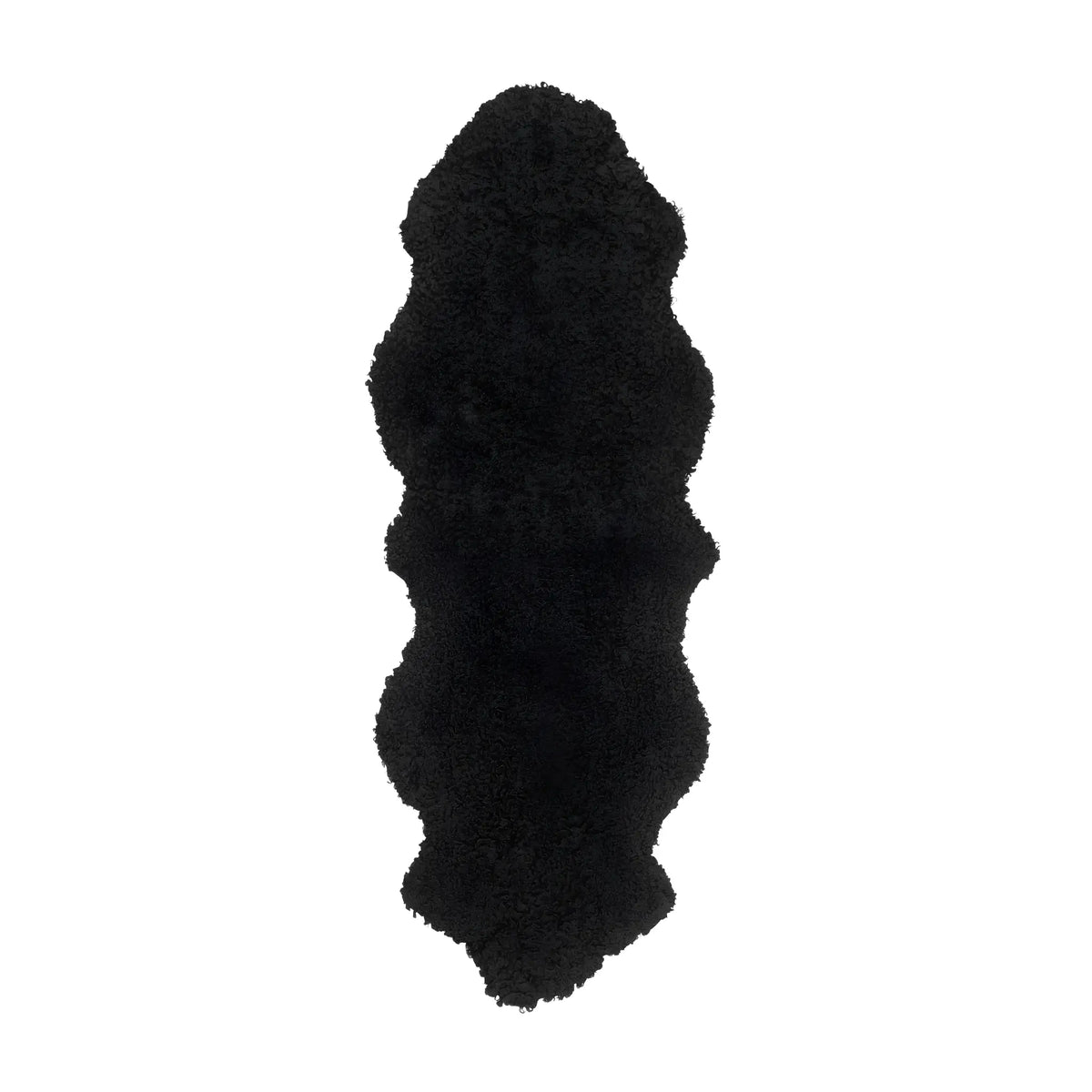 Skinnwille Curly Fårskinn Dubbel 60x180 cm, Svart