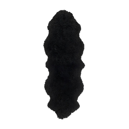 Skinnwille Curly Fårskinn Dubbel 60x180 cm, Svart