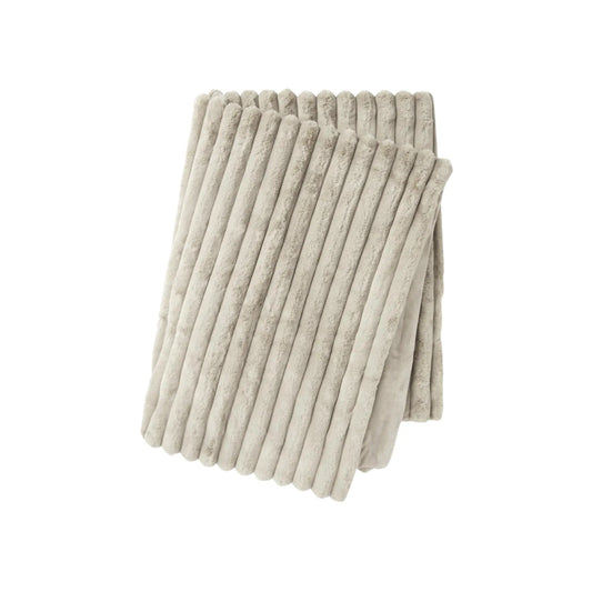 Skinnwille Stripy Pläd 120x180 cm, Taupe