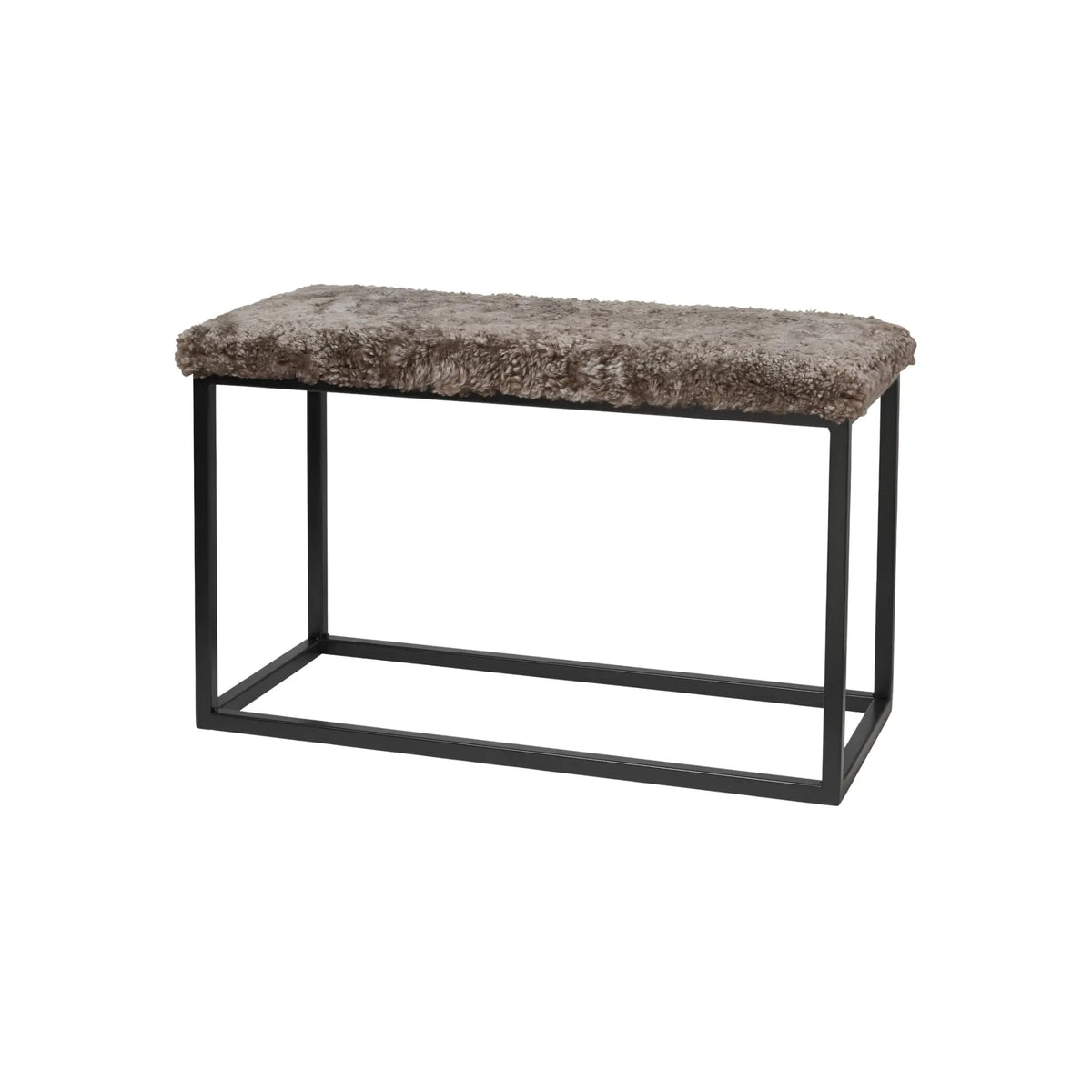 Skinnwille Palle Bänk L Curly 80x35x50 cm, Sahara/Svart