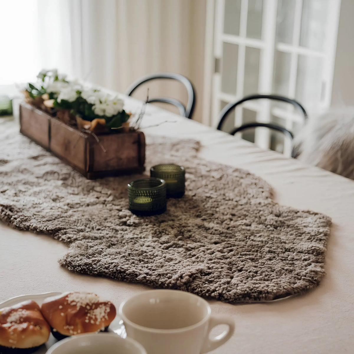 Skinnwille Curly Fårskinn Dubbel 60x180 cm, Sahara