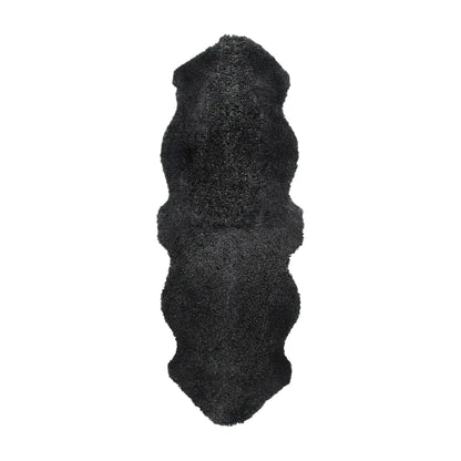 Skinnwille Curly Fårskinn Dubbel 60x180 cm, Mörkgrå