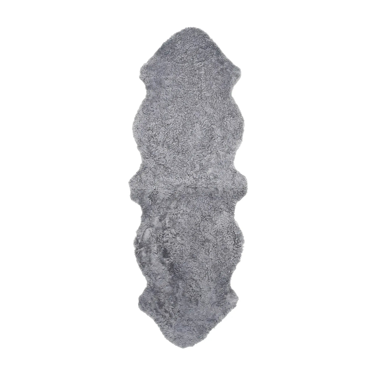Skinnwille Curly Fårskinn Dubbel 60x180 cm, Antracitgrå/Silver