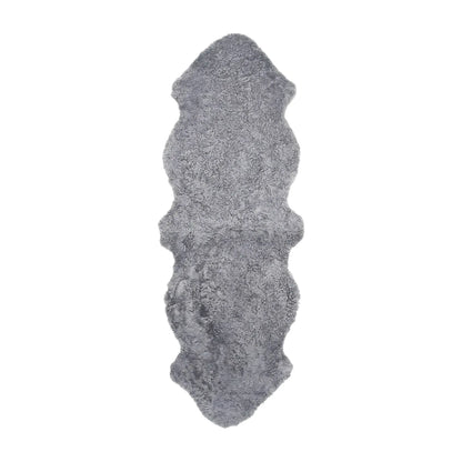 Skinnwille Curly Fårskinn Dubbel 60x180 cm, Antracitgrå/Silver