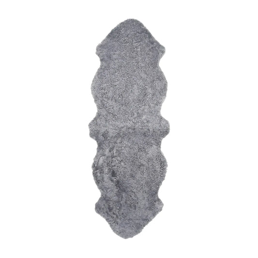 Skinnwille Curly Fårskinn Dubbel 60x180 cm, Antracitgrå/Silver