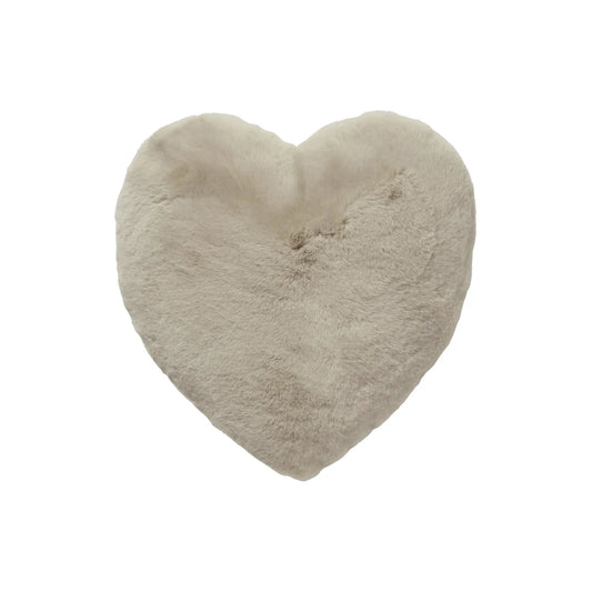 Skinnwille Fluffy Kudde Hjärtformad 45 cm, Nougat