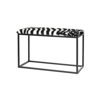 Skinnwille Palle Bänk M Fuskpäls 60x35x50 cm, Zebra/Svart