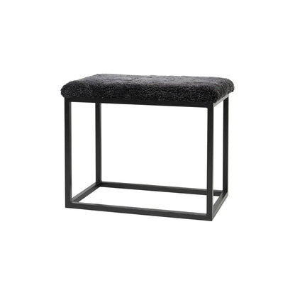 Skinnwille Palle Bänk M Curly 60x35x50 cm, Grey/Black