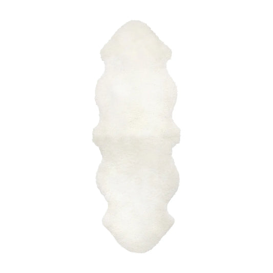 Skinnwille Curly Fårskinn Dubbel 60x180 cm, Vit