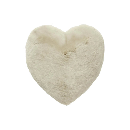 Skinnwille Fluffy Kudde Hjärtformad 45 cm, Beige