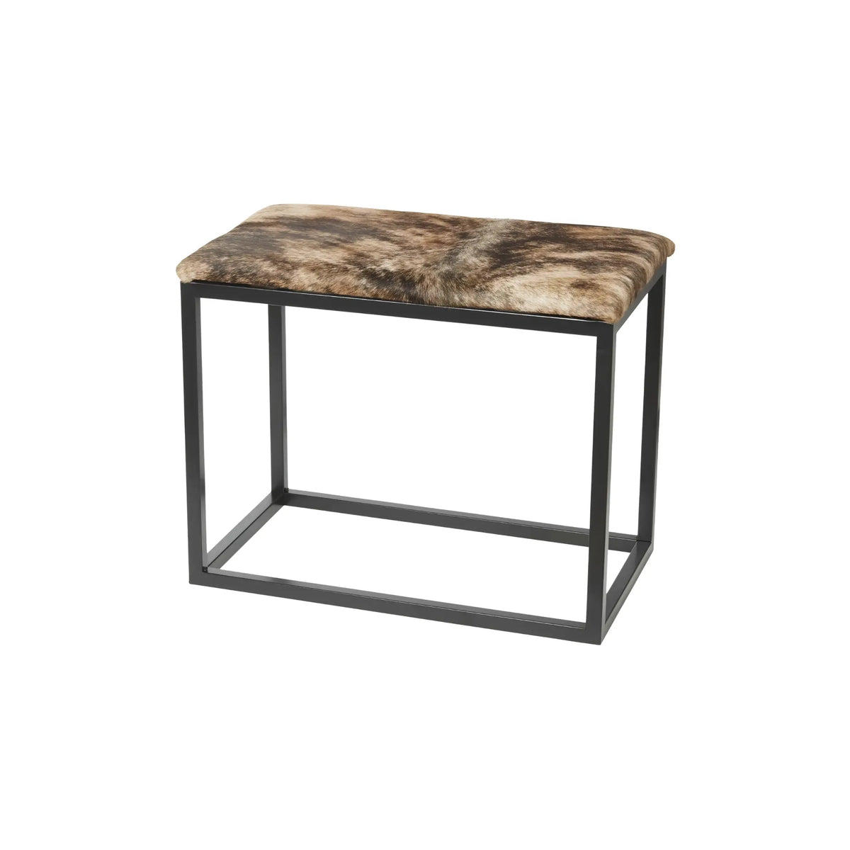 Skinnwille Palle Bänk M Koskinn 60x35x50 cm, Brun/Vit/Svart