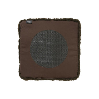 Skinnwille Curly Sittdyna 40x40 cm, Brun