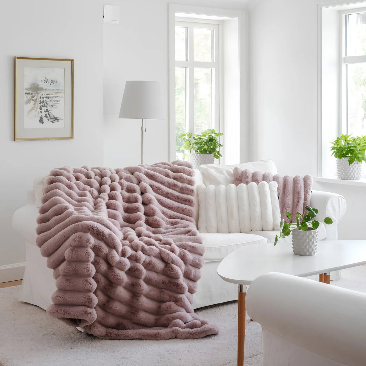 Skinnwille Liny Pläd L 140x220 cm, Pink