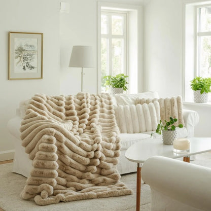 Skinnwille Liny Pläd L 140x220 cm, Beige