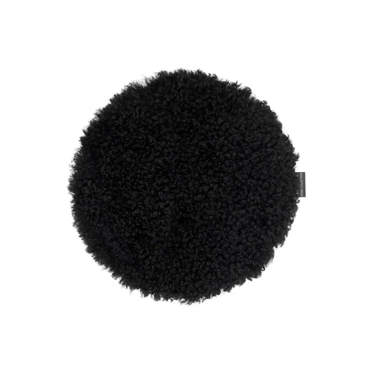 Skinnwille Curly Sittdyna Ø34 cm, Svart