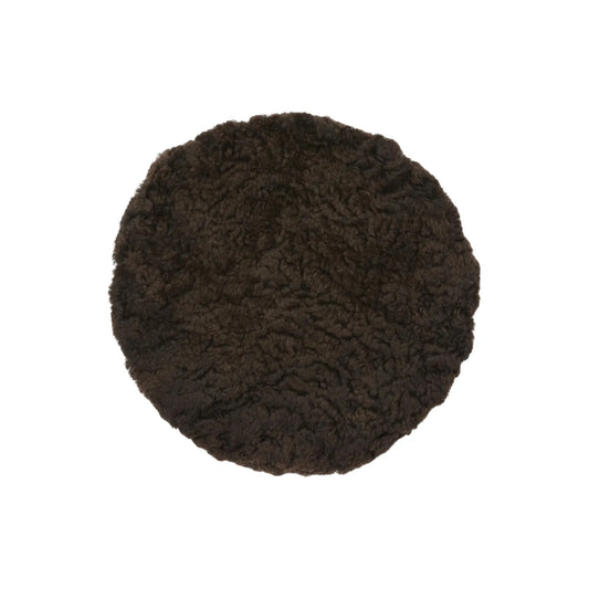 Skinnwille Curly Sittdyna Ø34 cm, Brun