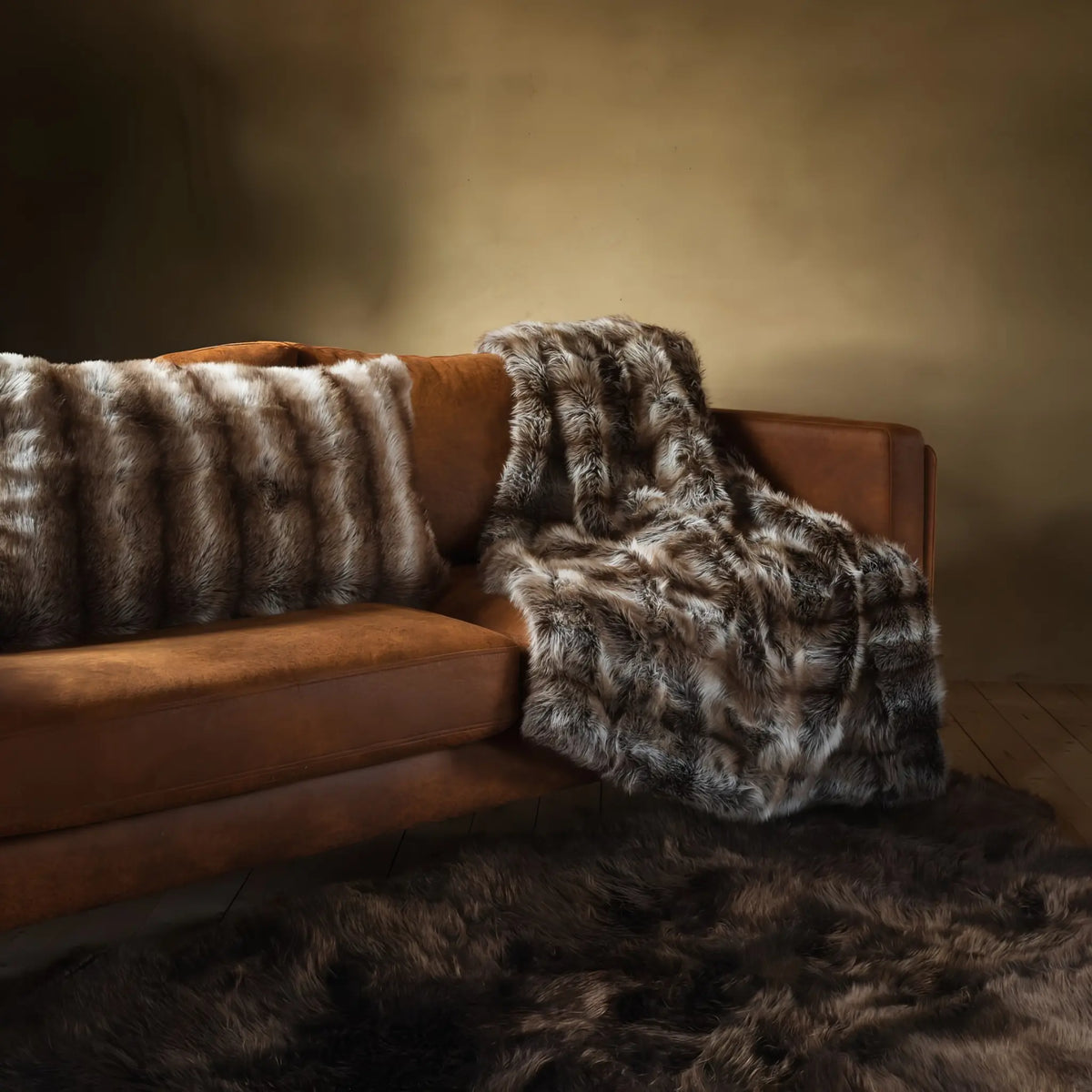 Skinnwille Hunter Kuddfodral 50x90 cm, Brun