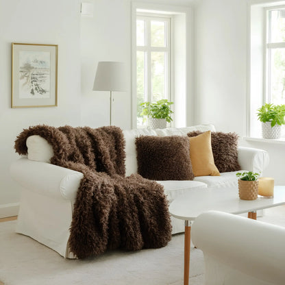 Skinnwille Wooly Pläd 120x180 cm, Brun